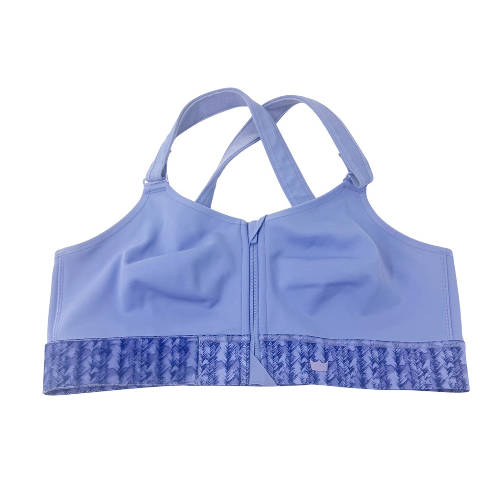 Shefit Ultimate Sports Bra Periwinkle Blue High Impact Zip Front Size Medium